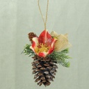 ORNAMENT HELLE/CONE/BERRY/MISTL W/FROST RED