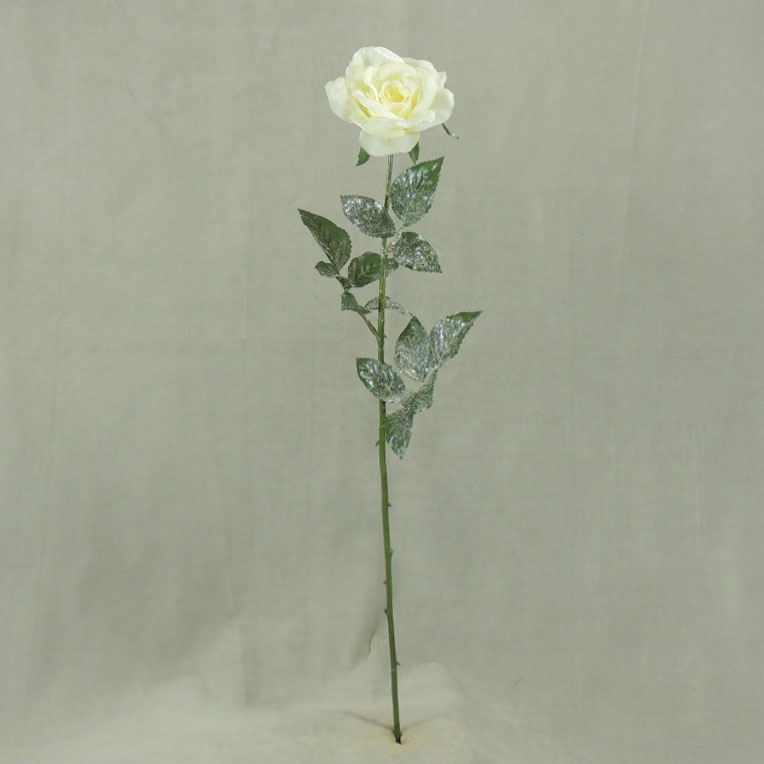 28.5" ROSE CABBAGE SPRAY 28 CREAM W/FROST