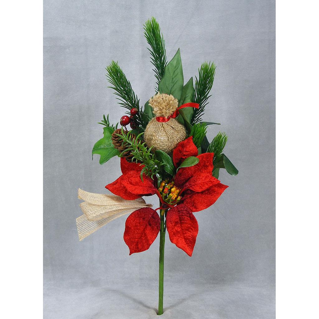 17" POIN/CONE/BERRY/MIST/IVY/PINE PICK RED