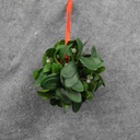 MISTLETOE HANGING ORNAMENT BALL 5" W/BRANCH