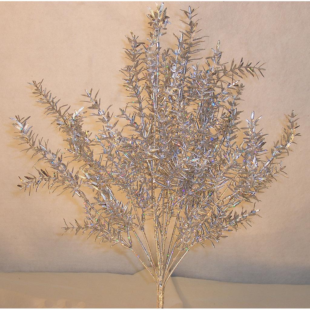 [XE62-SIL] 20" SILVER GRASS GLISTER PLASTIC BUSH X12