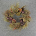 16" MAGNOLIA LEAF/PINE WREATH POMEGRANATE/BERRY