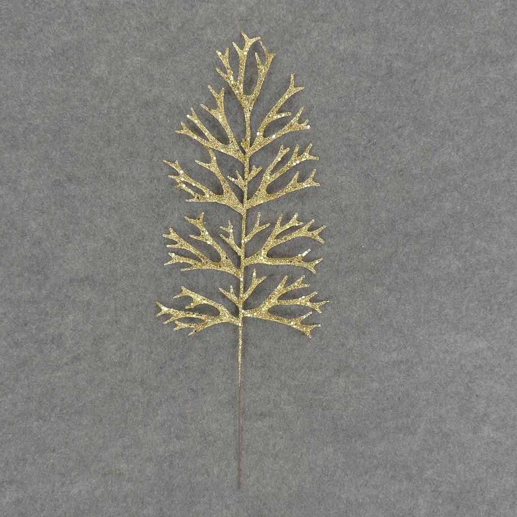 STAGHORN GLITTER SPRAY 20"       GOLD