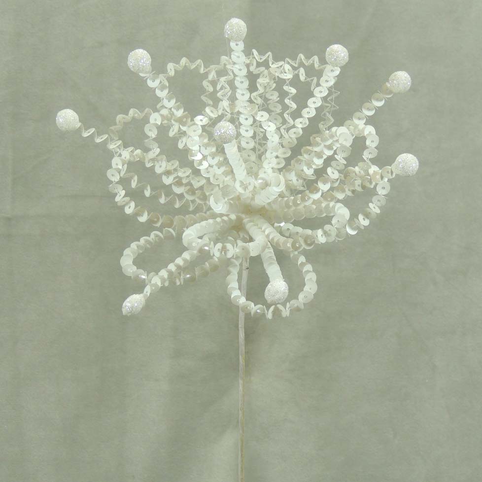 [XB61-WHT] 22" STARBURST SEQUIN SPRAY