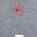 SNOWFLAKE GLITTER PICK 15"  RED