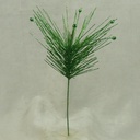 GLITTER PINE/BEAD SPRAY 15"  GREEN