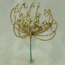 8" FUJI GLITTER FLOWER PICK (6/BAG) PLATINUM