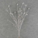 25" TWIG/CONE SPRAY X9 GLITTER SILVER