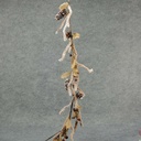 GARLAND 49.5" BURLAP/BELL/CONE FROSTED