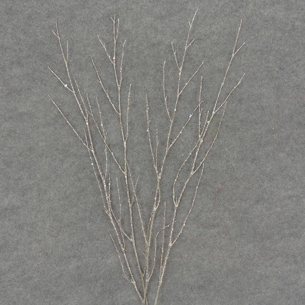 24" TWIG SPRAY W/GLITTER 4/BAG PLATINUM