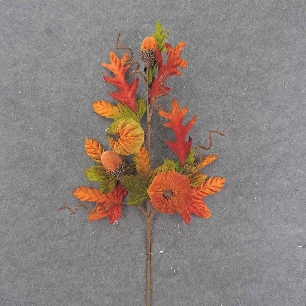 [SAF9007] 26" MIXED AUTUMN LEAF SPRAY W/ PUMPKINS