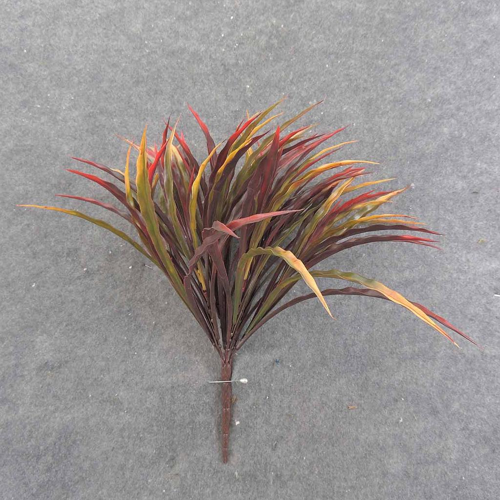14" GRASS BUSH X7 PLASTIC RED/GREEN