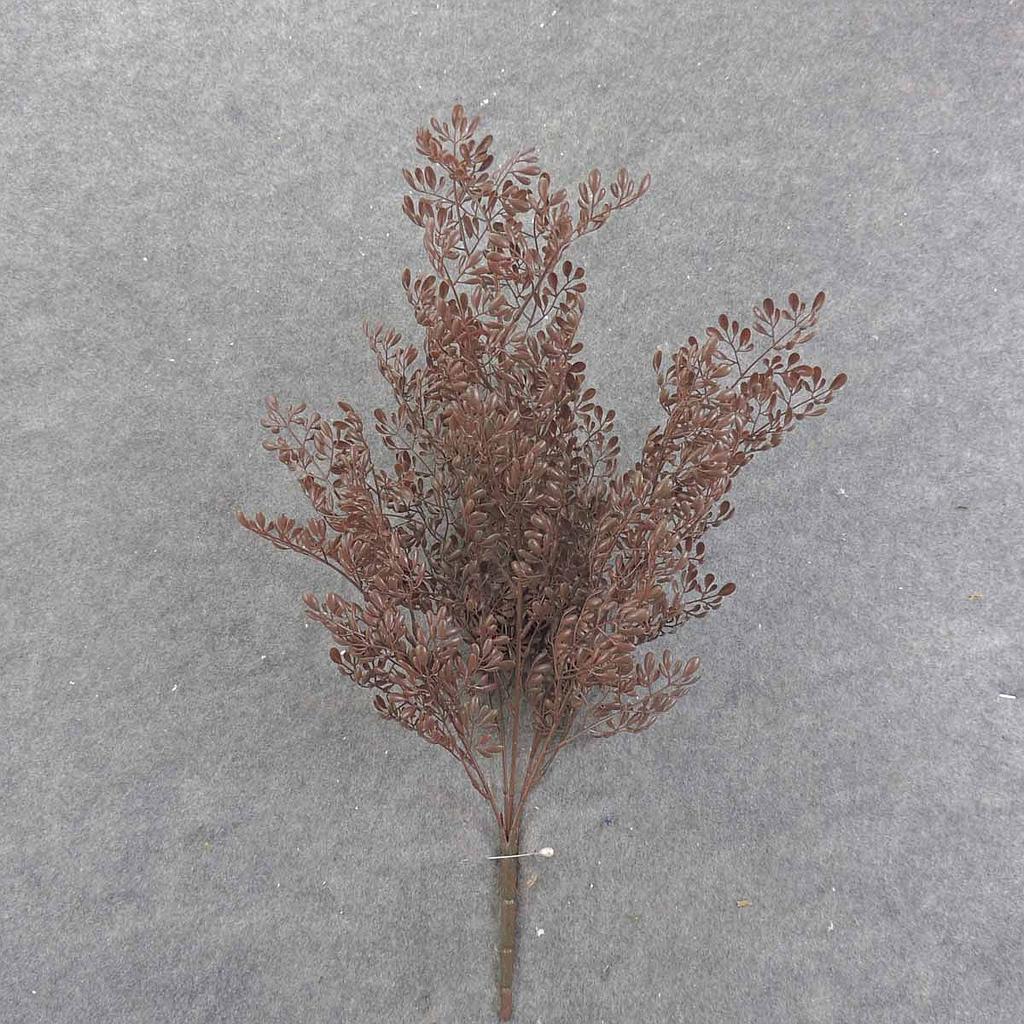 [SBF9015-BUR] 20.5" FERN LEAF BUSH X5 PLASTIC BURGUNDY