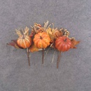 PUMPKIN PICK 3-ASST 10" W/LEAF & BERRIES