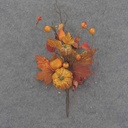 LEAF & TWIG PICK  25.5" ORANGE W/PUMPKINS & GOURDS