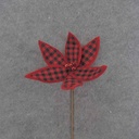 13" POINSETTIA PICK RED PLAID