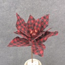 POINSETTIA PICK 14" BLACK/RED PLAID