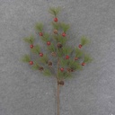 30" MING PINE & RED BERRY SPRAY