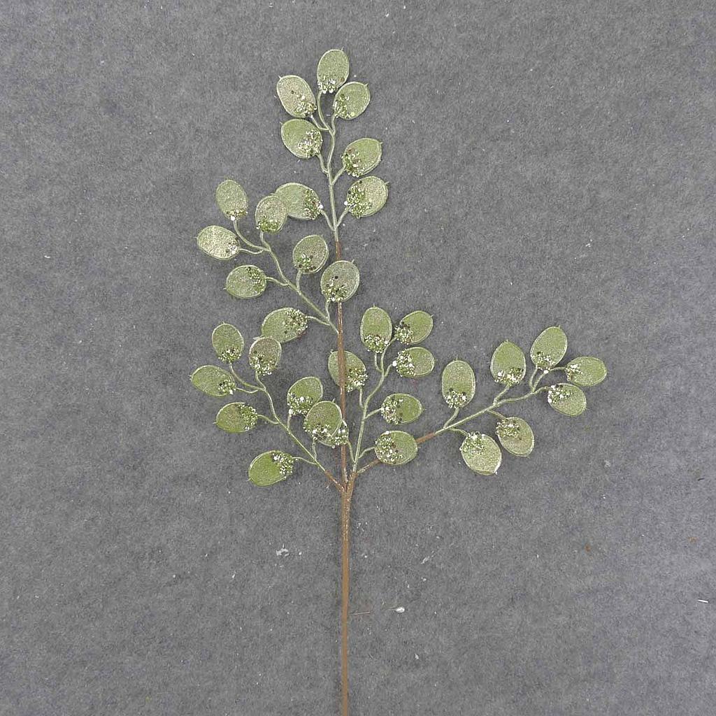 EUCALYPTUS LEAF SPRAY 28" W/GLITTER GREEN