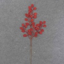 EUCALYPTUS LEAF SPRAY 28" W/GLITTER RED