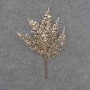 12" FERN SPRAY W/GLITTER GOLD