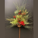24" PINE SPRAY MIXED W/CONES & BERRIES