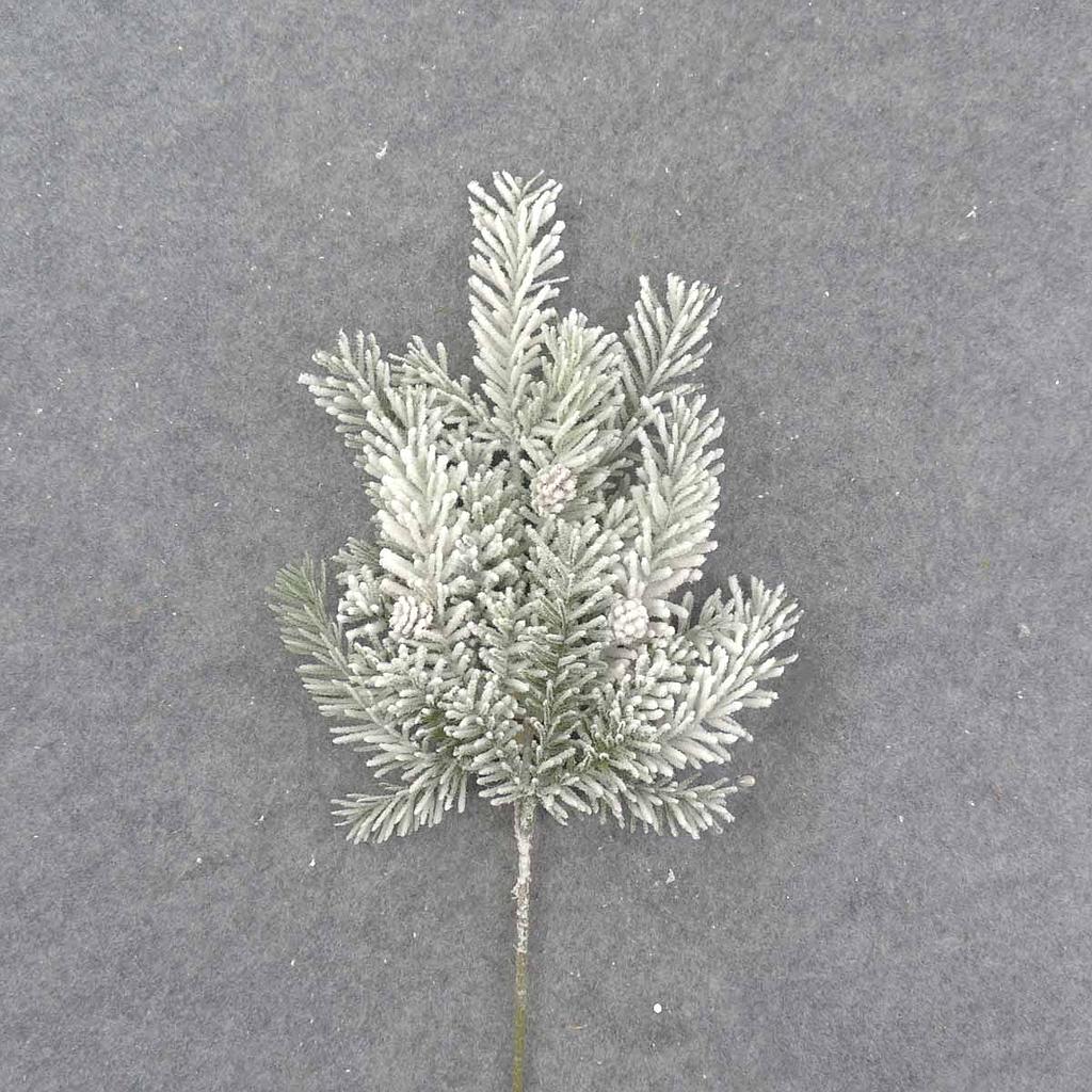 HEMLOCK SPRAY X3 17" FLOCKED W/ CONES