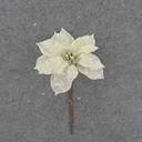 POINSETTIA PICK (7"dia) 10" CREAM VELVET