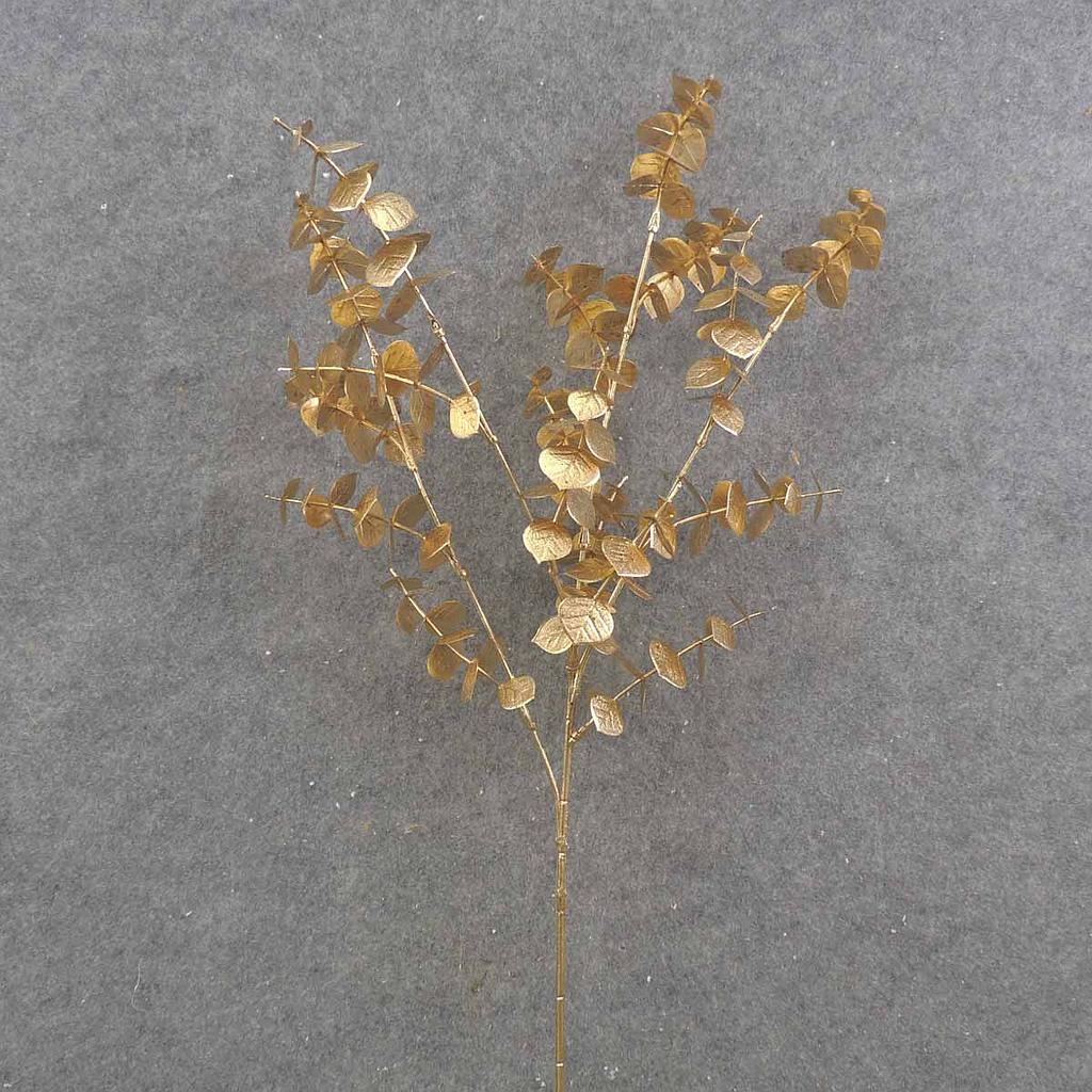 [XE9065-GLD] 25.5" EUCALYPTUS SPRAY X4 METALLIC GOLD
