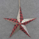 STAR HANGER 15.75" SILVER & PLAID