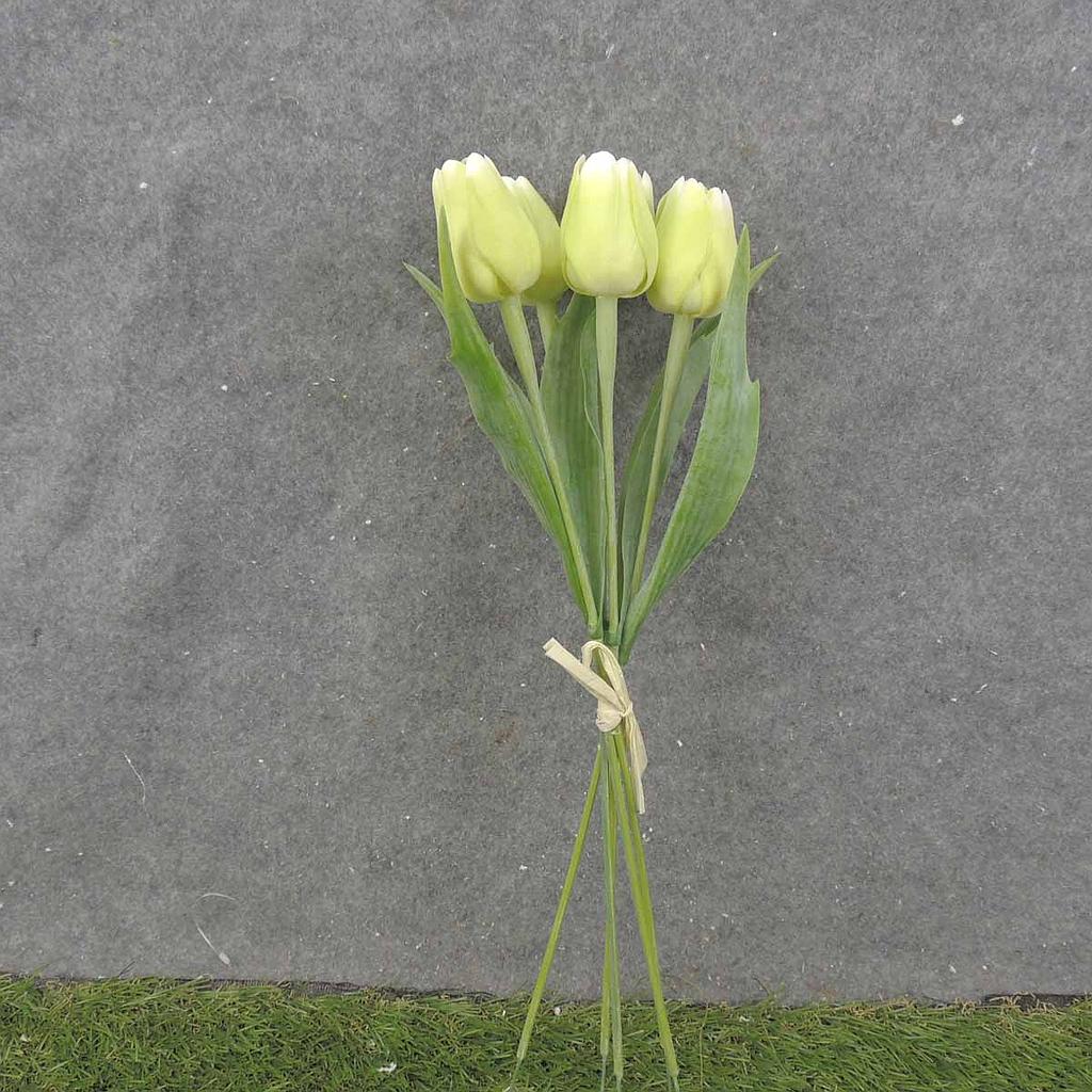 17" TULIP BUNDLE X5 LIGHT GREEN (PLASTIC)