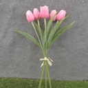 TULIP BUNDLE X5 17" PINK (PLASTIC)