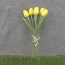 17" TULIP BUNDLE X5 YELLOW (PLASTIC)