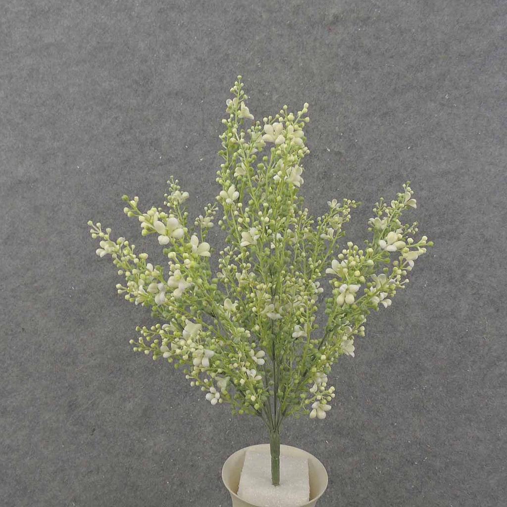 21" SEEDED FLOWER BUSH X9 CREAM/GREEN