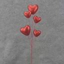 GLITTER HEART PICK X5 14"  RED