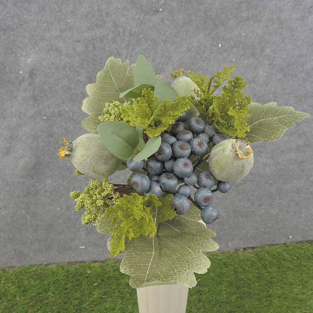 LEAF &amp; BERRY PICK W/POPPY PODS 10&quot;