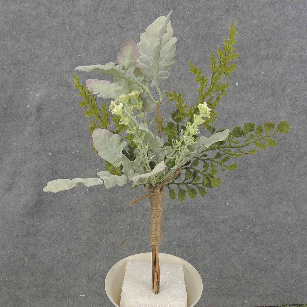12" FOLIAGE & FERN BUNDLE FLOCKED