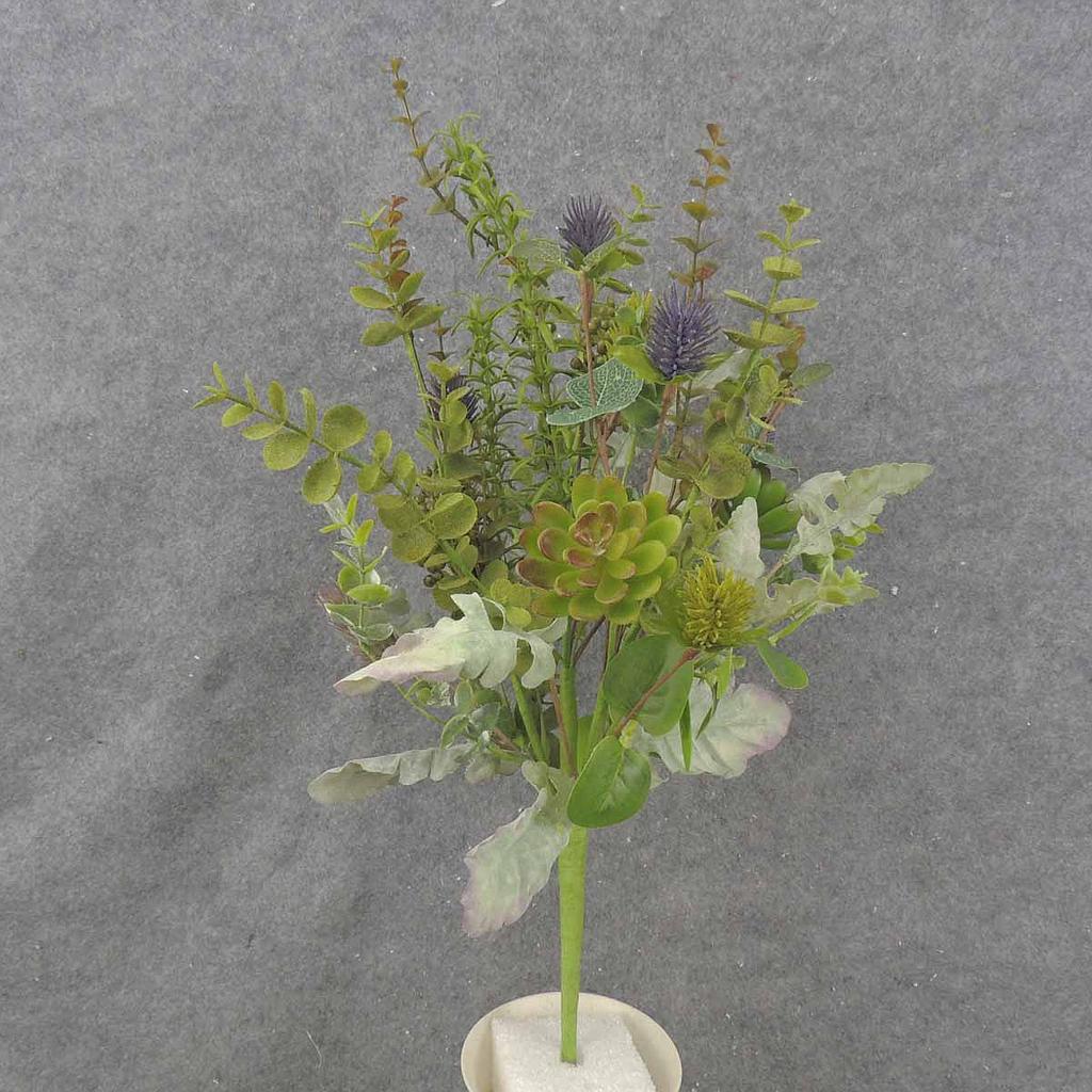 21" EUCALYPTUS/THISTLE/SUCCULENT BUSH