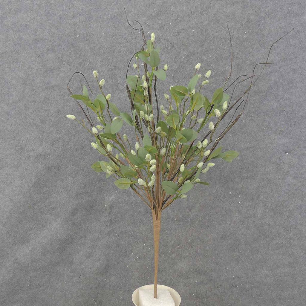 [SA0044] 25" PUSSY WILLOW & EUCALYPTUS BUSH
