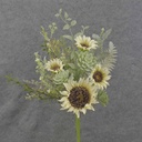 21" SUNFLOWER/SUCCULENT/FERN BUSH CREAM
