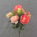 PEONY/ROSE/HYDRANGEA BUSH X14 21" CORAL/PEACH