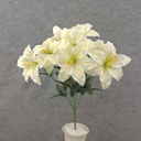 18" TIGER LILY BUSH X9 CREAM