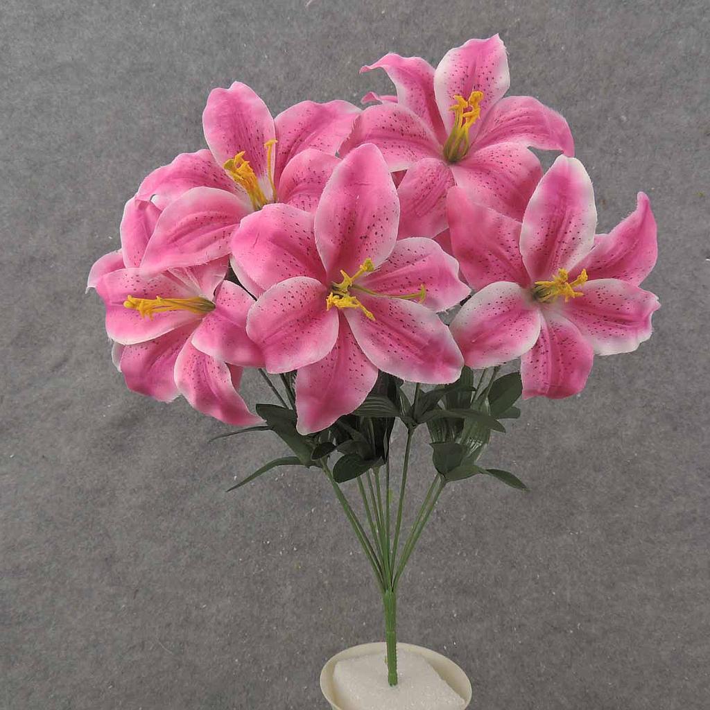 18" TIGER LILY BUSH X9  RUBRUM