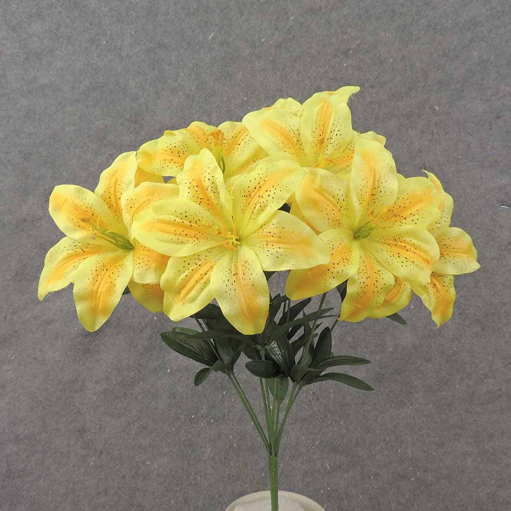 18" TIGER LILY BUSH X9 YELLOW