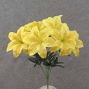 18" TIGER LILY BUSH X9 YELLOW