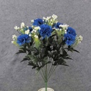 20&quot; CARNATION BUSH X18  BLUE/WHITE