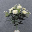 20" CARNATION BUSH X18  CREAM/WHITE
