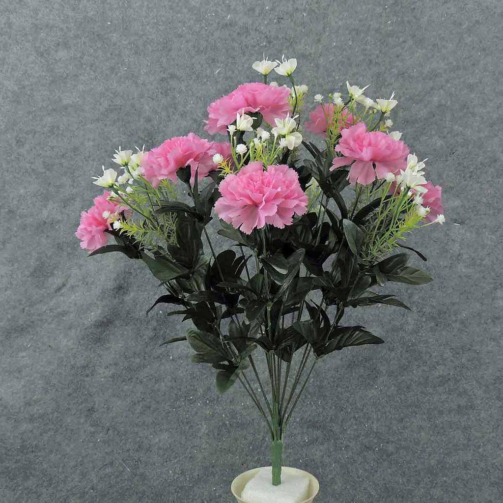 20" CARNATION BUSH X18  PINK/WHITE