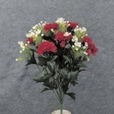 20" CARNATION BUSH X18  RED/WHITE