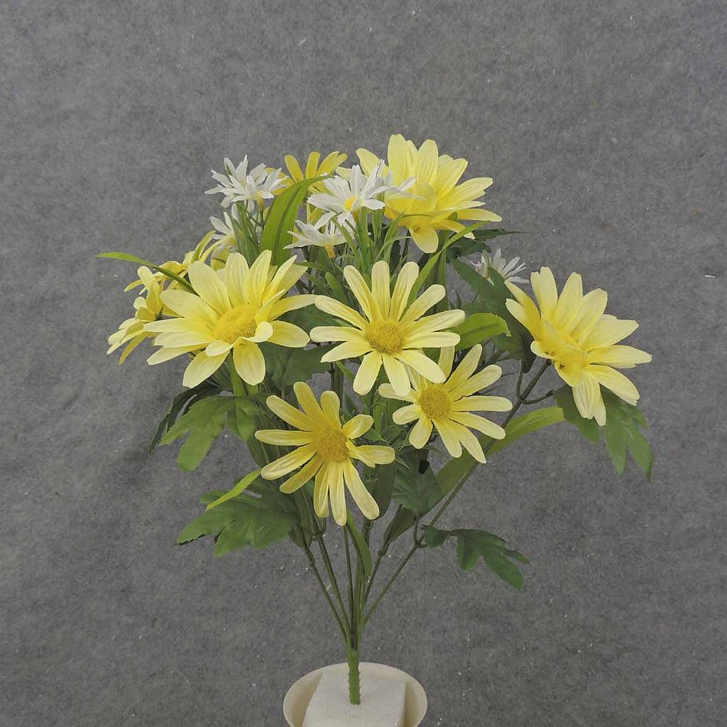 MIXED DAISY BUSH X10 18.5" YELLOW/WHITE